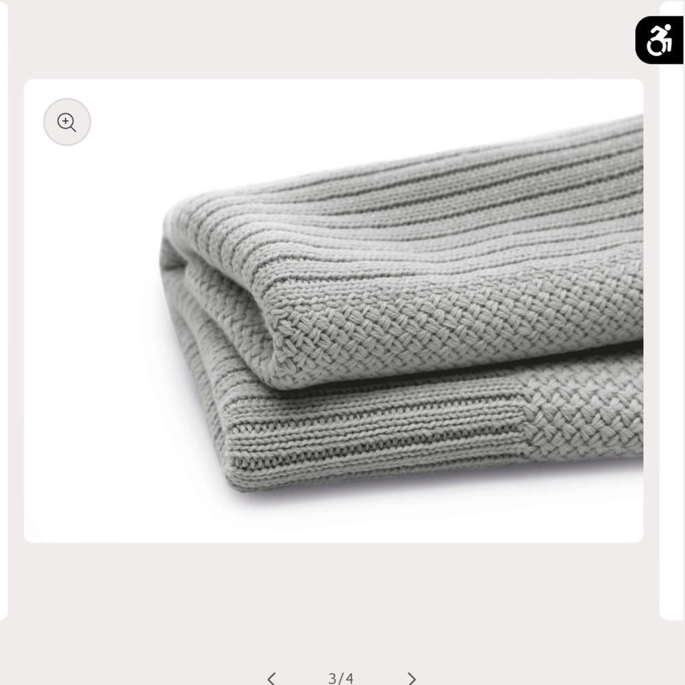 Cozy Gray Knit Blanket bugaboo